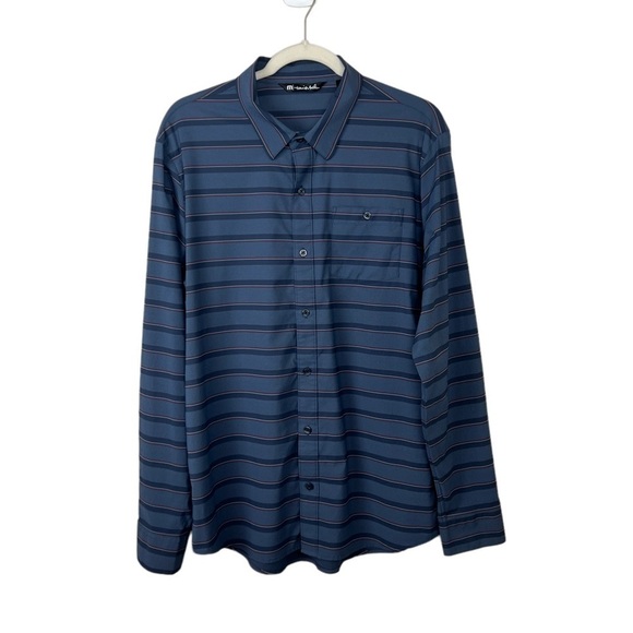 Travis Mathew Long Bow Striped Nylon Shirt - Picture 1 of 7